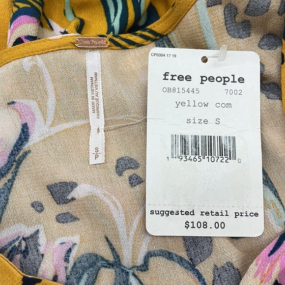 Free People Bella Golden Yellow Floral Printed Tunic - Picture 10 of 13